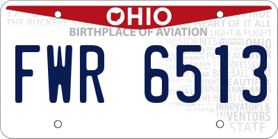 OH license plate FWR6513