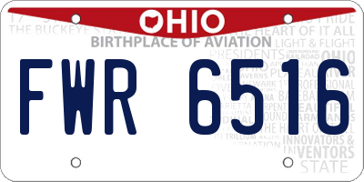 OH license plate FWR6516