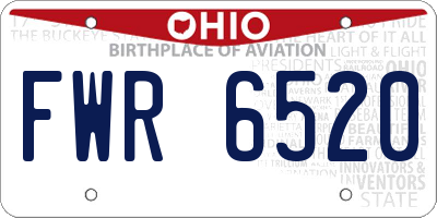 OH license plate FWR6520