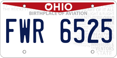 OH license plate FWR6525