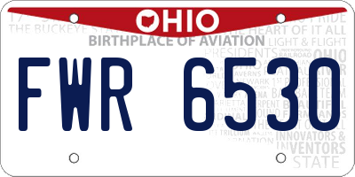OH license plate FWR6530