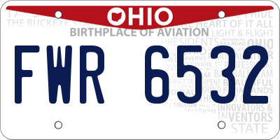 OH license plate FWR6532