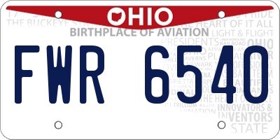 OH license plate FWR6540