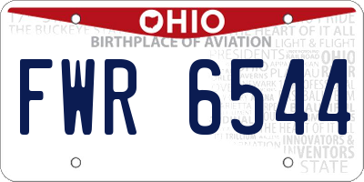 OH license plate FWR6544