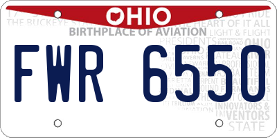 OH license plate FWR6550