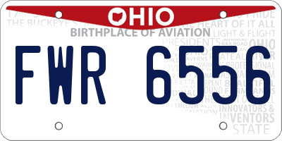 OH license plate FWR6556