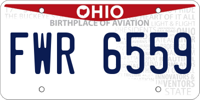OH license plate FWR6559