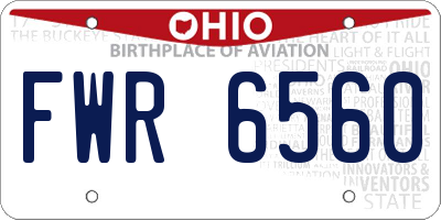 OH license plate FWR6560