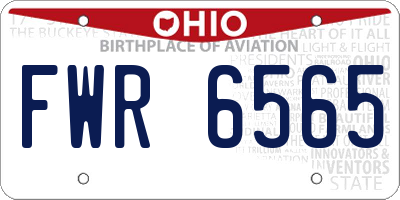 OH license plate FWR6565
