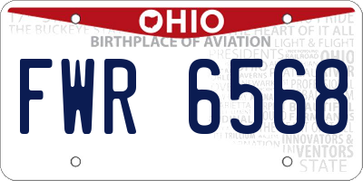 OH license plate FWR6568