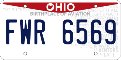 OH license plate FWR6569