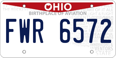 OH license plate FWR6572