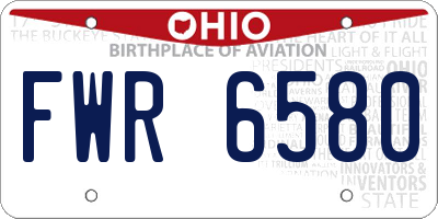 OH license plate FWR6580