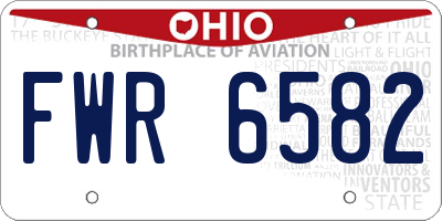 OH license plate FWR6582