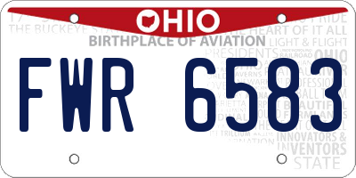 OH license plate FWR6583
