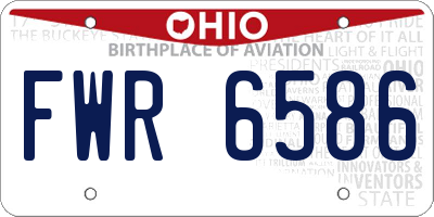 OH license plate FWR6586