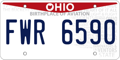 OH license plate FWR6590
