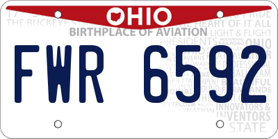 OH license plate FWR6592