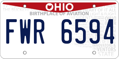 OH license plate FWR6594