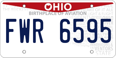 OH license plate FWR6595
