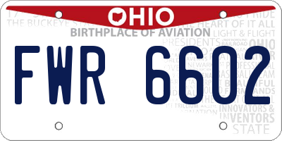 OH license plate FWR6602