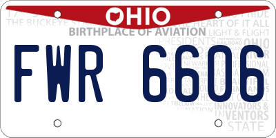 OH license plate FWR6606