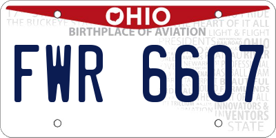 OH license plate FWR6607