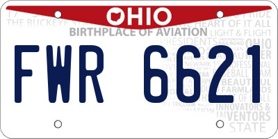 OH license plate FWR6621
