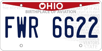 OH license plate FWR6622