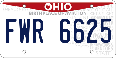 OH license plate FWR6625