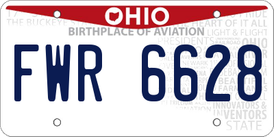 OH license plate FWR6628