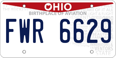 OH license plate FWR6629
