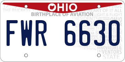 OH license plate FWR6630