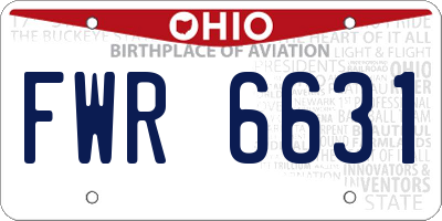 OH license plate FWR6631