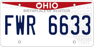 OH license plate FWR6633