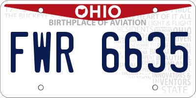 OH license plate FWR6635