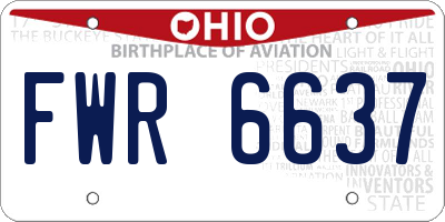 OH license plate FWR6637