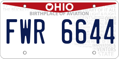OH license plate FWR6644