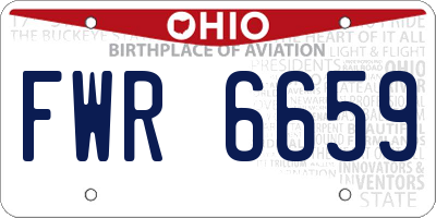 OH license plate FWR6659