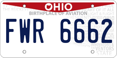OH license plate FWR6662
