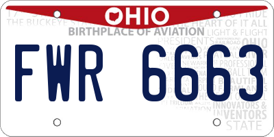 OH license plate FWR6663