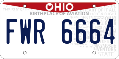 OH license plate FWR6664