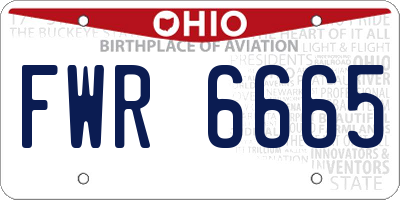OH license plate FWR6665