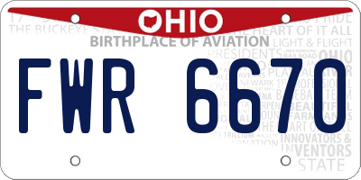 OH license plate FWR6670