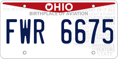 OH license plate FWR6675
