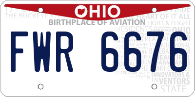 OH license plate FWR6676
