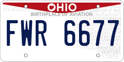OH license plate FWR6677