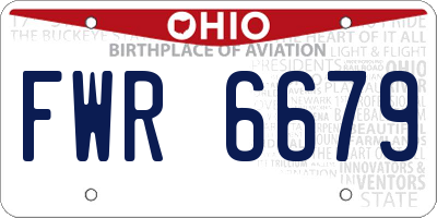 OH license plate FWR6679