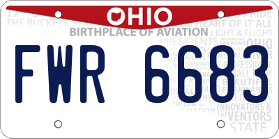 OH license plate FWR6683