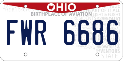 OH license plate FWR6686